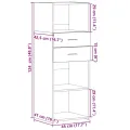 Buffet haut noir 45x42,5x124 cm bois d'ingénierie