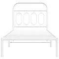 Cadre de lit métal sans matelas avec tête de lit blanc 90x190cm
