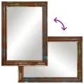Miroir salle de bain 50x70 cm bois massif d'acacia et verre