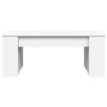 Table basse blanc 102x55x42 cm bois d'ingénierie