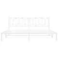 Cadre de lit métal sans matelas et tête de lit blanc 193x203 cm