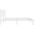 Cadre de lit métal sans matelas et tête de lit blanc 193x203 cm