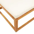 Repose-pied de jardin avec coussins bois massif d'acacia