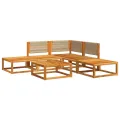Salon de jardin avec coussins 6 pcs bois d'acacia solide