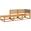 Salon de jardin avec coussins 3 pcs bois massif d'acacia