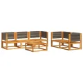 Salon de jardin avec coussins 6 pcs bois d'acacia solide