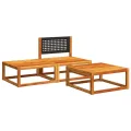 Salon de jardin avec coussins 3 pcs bois massif d'acacia