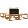 Salon de jardin avec coussins 3 pcs bois massif d'acacia