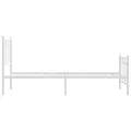 Cadre de lit métal sans matelas avec pied de lit blanc 90x200cm