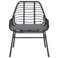 Chaises de jardin lot de 2 avec coussins noir résine tressée