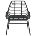 Chaises de jardin lot de 2 Noir Résine tressée