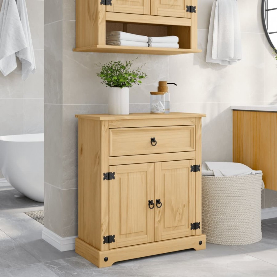 Armoire de salle de bain Corona 70x33x80 cm bois de pin massif