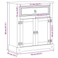 Armoire de salle de bain Corona 70x33x80 cm bois de pin massif