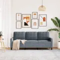 Canapé à 3 places Gris foncé 180 cm Velours