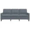 Canapé à 3 places Gris foncé 180 cm Velours