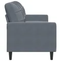 Canapé à 3 places Gris foncé 180 cm Velours