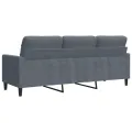 Canapé à 3 places Gris foncé 180 cm Velours