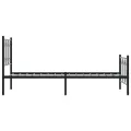 Cadre de lit métal sans matelas avec pied de lit noir 75x190 cm