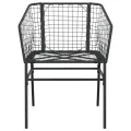 Chaises de jardin lot de 2 Noir Résine tressée