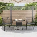 Chaises de jardin lot de 2 avec coussins noir résine tressée