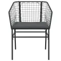 Chaises de jardin lot de 2 avec coussins noir résine tressée