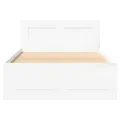 Cadre de lit avec tête de lit sans matelas blanc 100x200 cm