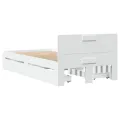 Cadre de lit avec tête de lit sans matelas blanc 100x200 cm