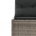 Canapé de jardin avec table coussins rond gris résine tressée