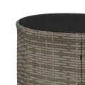 Canapé de jardin avec table coussins rond gris résine tressée