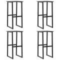 Tabourets de bar lot de 4 noir acier enduit de poudre
