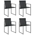 Chaises de jardin 4 pcs noir acier et textilène