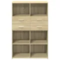 Buffet haut chêne sonoma 80x42,5x124 cm bois d'ingénierie