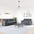 Ensemble de canapés 2 pcs avec coussins et traversins velours