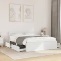 Cadre de lit avec tête de lit sans matelas blanc 140x200 cm