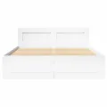Cadre de lit avec tête de lit sans matelas blanc 140x200 cm