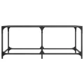 Table basse avec dessus en verre noir 98,5x50x40 cm acier