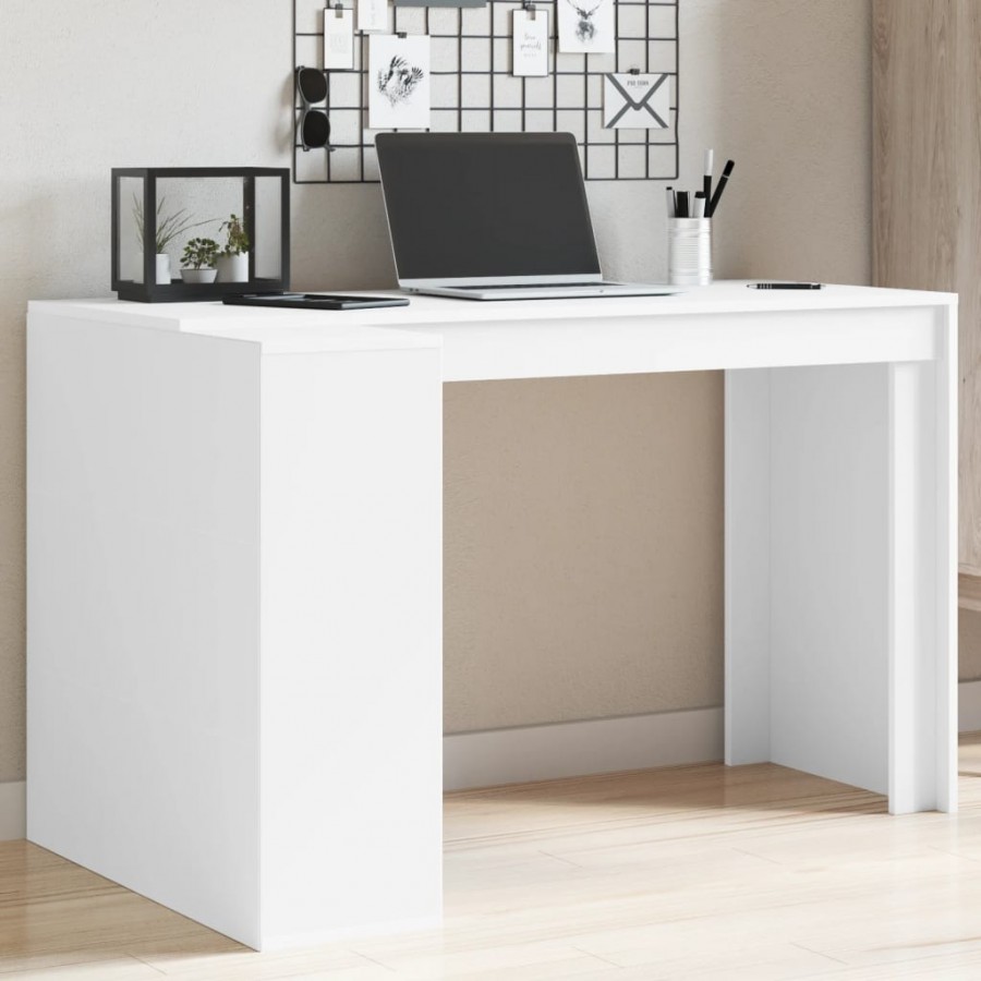 Bureau blanc 123,5x73,5x75 cm bois d'ingénierie