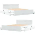 Cadre de lit avec tête de lit sans matelas blanc 150x200 cm
