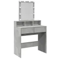 Coiffeuse avec LED gris béton 80x41x144,5 cm