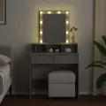 Coiffeuse avec LED gris béton 80x41x144,5 cm