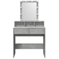 Coiffeuse avec LED gris béton 80x41x144,5 cm