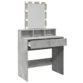 Coiffeuse avec LED gris béton 80x41x144,5 cm