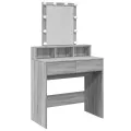 Coiffeuse avec LED sonoma gris 80x41x144,5 cm