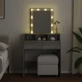 Coiffeuse avec LED sonoma gris 80x41x144,5 cm