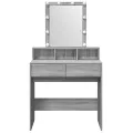 Coiffeuse avec LED sonoma gris 80x41x144,5 cm