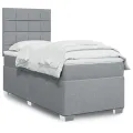 cadre de lit avec matelas gris clair 80x200 cm tissu