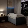 cadre de lit avec matelas gris clair 80x200 cm tissu