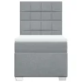 cadre de lit avec matelas gris clair 80x200 cm tissu