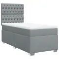 cadre de lit avec matelas gris clair 80x200 cm tissu