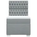 cadre de lit avec matelas gris clair 80x200 cm tissu